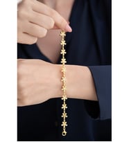 Saklı Takı 925 Ayar Gümüş Çiçek Model Bileklik Gold