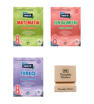 Okyanus LGS 8. Sınıf Check-Et Matematik Fen ve Türkçe Tekrar Testleri 3lü Set + Telefon Standı