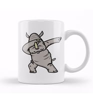 Dabbing Rhino Rhinoceros Dab Animal Kupa Bardak Porselen