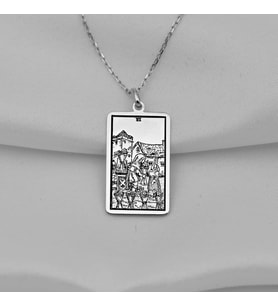 Gümüş  Six of Cups Tarot Kolye