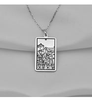 Gümüş  Six of Cups Tarot Kolye
