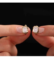Aynalı Baget Küpe 14K