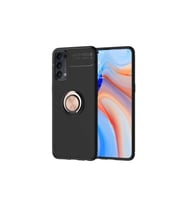 Oppo Reno 4 Uyumlu Kılıf Zore Ravel Silikon Kapak (Siyah-Rose Gold)