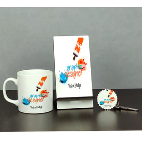 Graphic Designer Üçlü Set (Kupa + Telefon Standı + Anahtarlık) 002