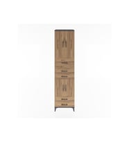 Hyperion Dolap 4 Raflı 5 Çekmeceli 4 Kapaklı 60x44x243 Antrasit-Çam