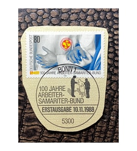 Almanya İlkgün Özel Damgalı Fragman Pul 100 Jahre Arbeiter Samariter Bund 1988