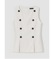 LCW Comfort Beyaz Bisiklet Yaka Süs Düğmeli Peplum Bluz