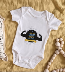 BK Kids Dayım Her Şeyi Halleder Tasarımlı Bebek Body Zıbın - Model 1
