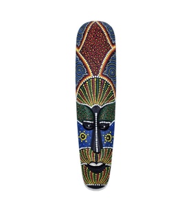 Ahşap Aborjin Mask 50 cm Renkli Duvar Dekoru Maske (Karışık)