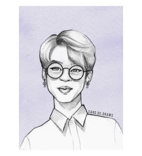 Jimin Kroki Tablo Ahşap Poster Dekoratif Kod4619