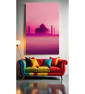 PEMBE TONLARDA CAMİİ FOTOĞRAFI V1 Ev Duvar Salon Güzellik Salonu Ofis Dükkan Dekarasyon Kanvas Tablo (Çok Renkli)