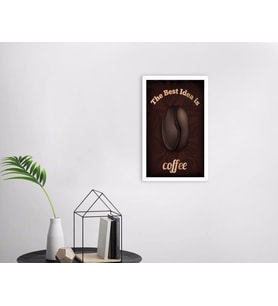 BK Home Coffee Tasarımlı Dekoratif Ahşap Beyaz Çerçeveli Tablo-7