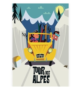 Alpes Turu Afişi Tablo Ahşap Poster Dekoratif