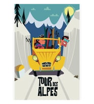 Alpes Turu Afişi Tablo Ahşap Poster Dekoratif