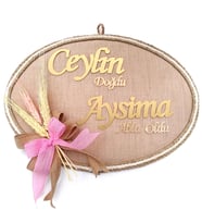 Lora Davet Bebek kapı süsü, Hastane kapı süsü, Duvar süsü,  Bebek çelengi (1 Adet) Pembe - 36229