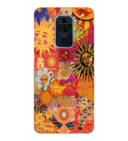 Xiaomi Redmi Note 9 Uyumlu Vintage Kolaj Desenli Şeffaf Telefon Kılıfı
