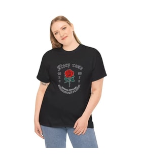 Unisex Bisiklet Yaka Baskılı T-Shirt - Siyah