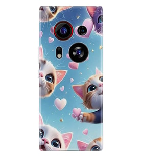 Phantom X2 Pro Kılıf Boutique Baskılı Resimli Kalp ve Kedi Pcode -035