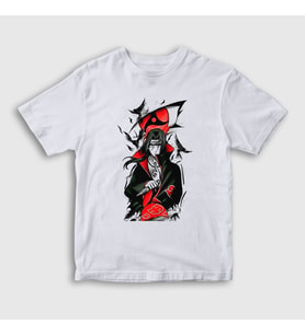 Presmono Unisex Çocuk Beyaz Genjutsu Uchiha Itachi Anime Naruto T-Shirt 317759tt