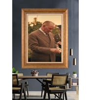 Altın Varaklı Çerçeveli Paspartulu Atatürk Tablo DC1457 (Gold)
