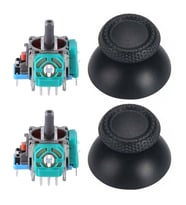 PS5 Analog Motor ve Topuz Seti 2+2 Playstation 5 Tamir PS5 Motor Kol Tamir Seti Yedek Parça (Siyah)