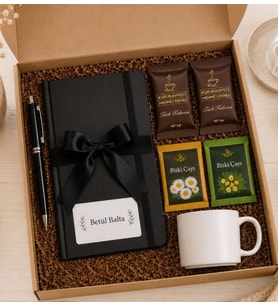Kişiye Özel Hediye Kutusu Defter, Kalem, Fincan, set