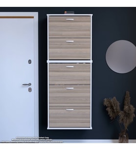 Modilayn VARBİ UMAY' 2 Li Asma Antre 72x 193x 26 cm’ lik 5 Düşer Kapak 10 Göz Bölme Ayakkabılık