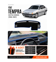 e-biz FIAT TEMPRA (1992-1997) DİJİTAL KONSOL Uyumlu Torpido Örtüsü, Torpido Kılıfı - Siyah-Mavi - FI018