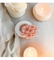 Halka Çiçek Mum , Nişan , Söz , yenidoğan, baby shower, düğün  , wedding  hediye çiçek mum 15 adet (Krem)