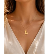 Kişiye Özel Tasarım Tilki Figürlü Kolye 925K Gümüş (Gold)