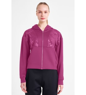 Kadın Fermuarlı Kapüşonlu Sweatshirt 25N-2125