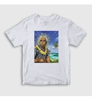Presmono Unisex Çocuk Beyaz Hawaii Albert Einstein T-Shirt 334188tt