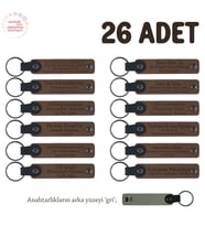 Açık Kahverengi & Gri, Avukatlık Bürosuna Özel Anahtarlık, 26' lı Set, Konuklarınıza Değerli Hediye