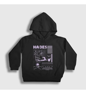 Presmono Unisex Çocuk Siyah Master Of The Underworld Hades Kapüşonlu Sweatshirt 486108tt