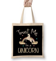 Cute Trust Me I'm A Unicorn Pun Obsessed Kid Bez Çanta Uzun Saplı