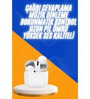 Yeni Nesil Bluetooth Kulaklık Beyaz Çağrı Cevaplayabilen Kablosuz