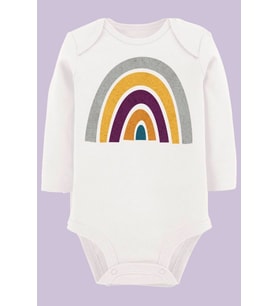 Organik Baskılı Pamuklu Unisex Bebek Body UZUNKOLE108