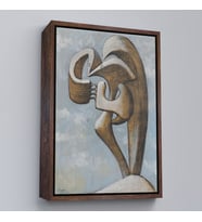 Çerçeveli Pablo Picasso - Figür Tablosu (Kahverengi)