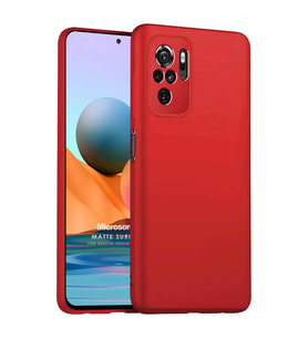 Microsonic Matte Silicone Xiaomi Redmi Note 10S Kılıf Kırmızı