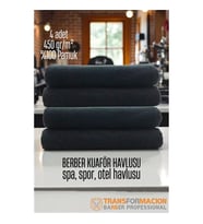 Turk Kuaför Berber Havlusu 4 ADET Pamuk Berber Havlusu 50x90 Siyah
