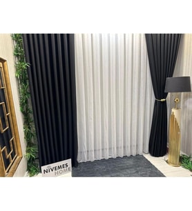 Lexroo Keten 1/3 Sık Pileli Yeni Sezon Tül Perde 250 X 250