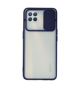 Reno 4 Lite Palm Buzlu Kamera Sürgülü - Lacivert