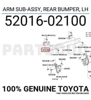 Toyota Avensis- 10/14; Arka Tampon Demiri Bağlantı Ayağı Sol (Metal) (Oem No: 52016-02100)