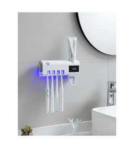Kullanışlı Sensörlü UV Sterilize Diş Fırçası Tutucu ve Macun Sıkma Aparatı