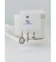 Zirkon Taşlı Üçlü Kombin Küpe - Kp00437