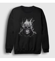 Presmono Unisex Siyah Skull Ghost Rider Hediye Motorcu Sweatshirt 513771tt