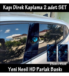 kadi mavi göz folyo - 2kapı için 2adet sticker kaplama - tuning modifiye