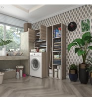 Kenzlife çamaşır makinesi dolabı hayzumsüpürge crd 180*126*55 banyo kiler çift kapaklı arkalıklı (Karışık)