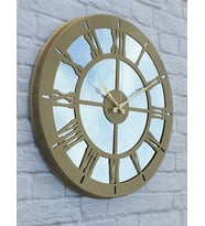 Markakanvas Metal  AYNALI Duvar Saati  ( Çap 50 cm -Çap 80 cm ) (Altın)