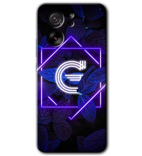 Xiaomi Mi 13T Pro Kılıf HD Desen Baskılı Arka Kapak - Dark Neon Yaprak G Harfi